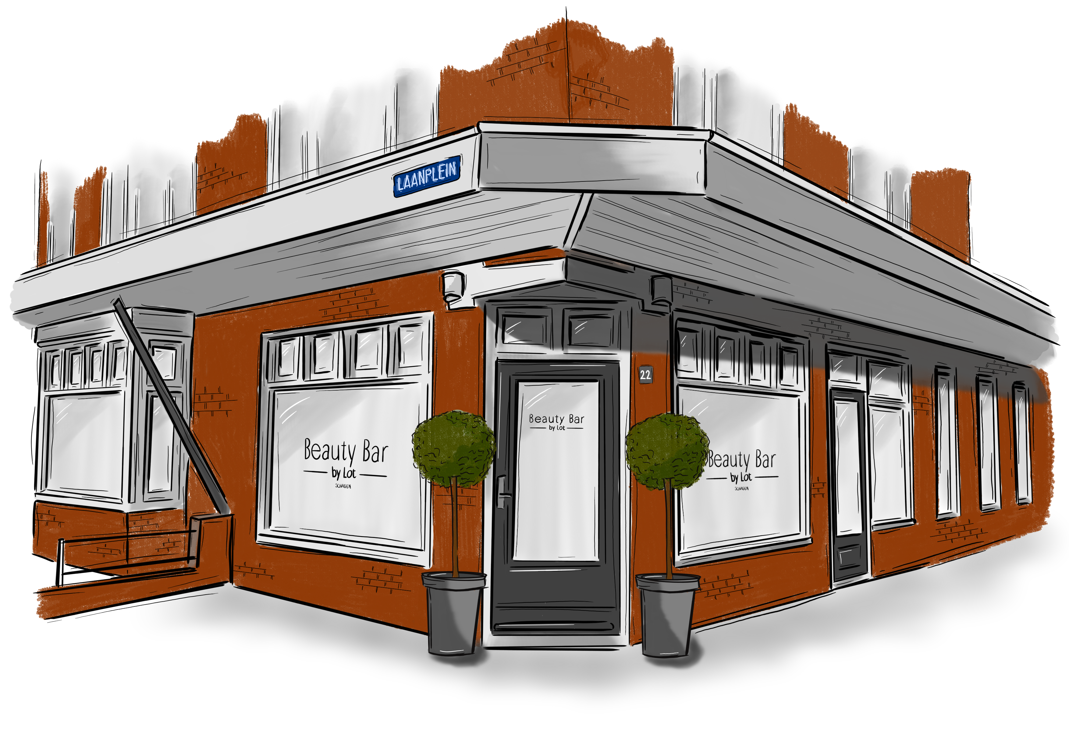 Illustratie winkel of bedrijfspand 